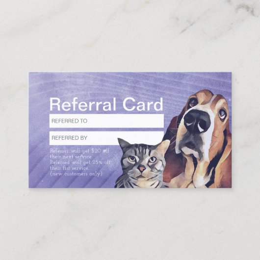 Carte De Référencement Chat & Chien Entretien pour animaux de compagnie G (Devant)