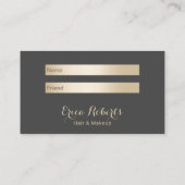 Carte De Référencement Cheveux et maquillage Artiste Gold Eyelash Salon O (Dos)