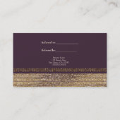 Carte De Référencement Chic Élégance Or Violet Glamour Étincelant Parrain (Dos)