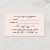 Carte De Référencement Chic glamour Rose Parties scintillant or rose mode (Dos)