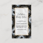 Carte De Référencement Chic Gold Black White Agate Geode Stones (Dos)