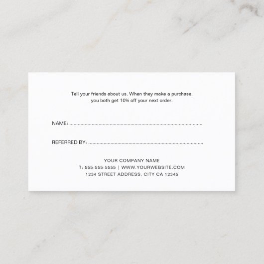 Carte De Référencement Chic Minimalist Référencez Un Logo D'Entreprise Am (Dos)