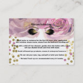 Carte De Référencement Cils Floraux Or Rose Parrainage Soins Postérieurs (Dos)