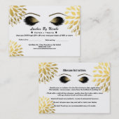 Carte De Référencement Cils Gold Floral Chic Parrainage Soins Après-Vente (Devant / Derrière)
