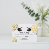 Carte De Référencement Cils Gold Floral Chic Parrainage Soins Après-Vente (Debout devant)