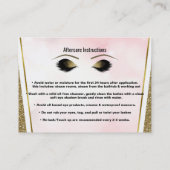 Carte De Référencement Cils Pailletés Or Rose Parrainage Soins Après-Vent (Dos)