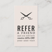 Carte De Référencement Ciseaux à cheveux rose blush noir élégant moderne (Devant)
