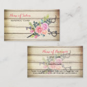 Carte De Référencement Ciseaux de bois de charme et Rose Ami Référentiel (Devant / Derrière)