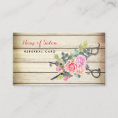 Carte De Référencement Ciseaux de bois de charme et Rose Ami Référentiel (Devant)