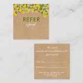 Carte De Référencement Citron Citrus Rustique Moderne Feuillage (Devant / Derrière)