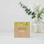 Carte De Référencement Citron Citrus Rustique Moderne Feuillage (Debout devant)