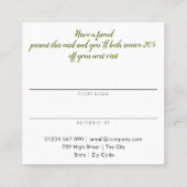 Carte De Référencement Citrus Citrus Vert simple et moderne (Dos)