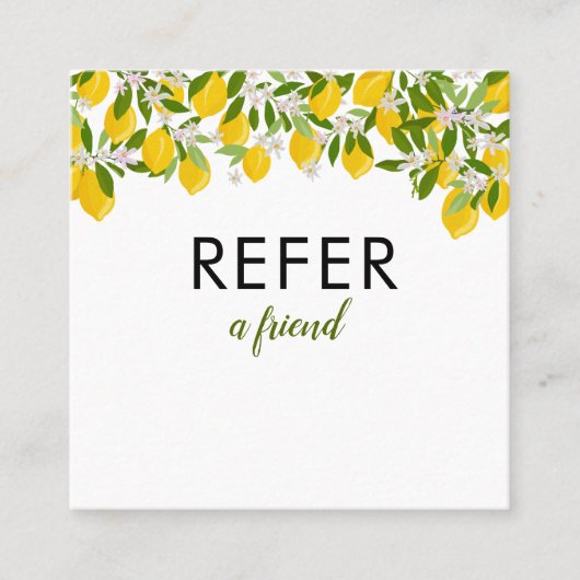 Carte De Référencement Citrus Citrus Vert simple et moderne (Devant)