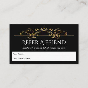 Carte De Référencement Classic Gold Foil Vintage Fils Noir Élégant