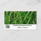Carte De Référencement Classic Green & White Custom Image Lawn Service (Devant)