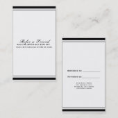 Carte De Référencement Classique Noir & Blanc Élégant Chic Parrainer un(e (Devant / Derrière)