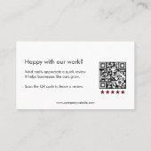 Carte De Référencement Code QR de remerciement pour l'examen de l'entrepr (Dos)