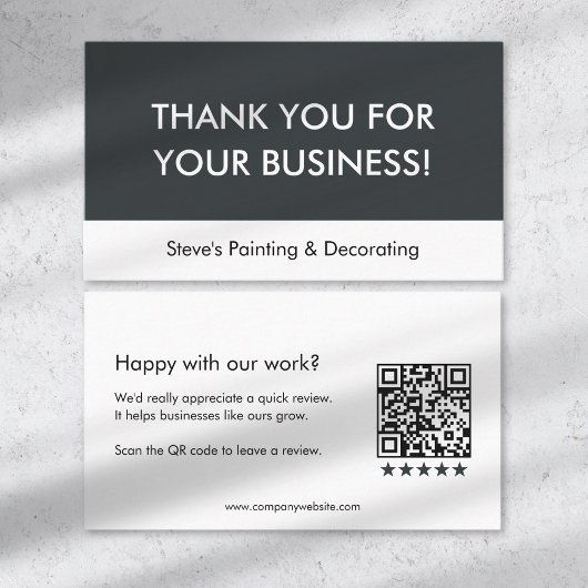 Carte De Référencement Code QR de remerciement pour un avis sur l'entrepr