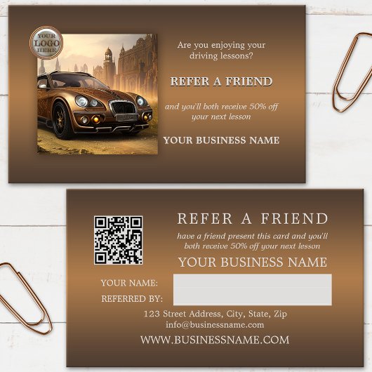 Carte De Référencement Code QR Logo Photo Professeur de Conduite Steampun