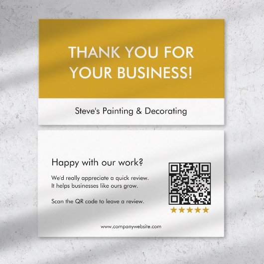 Carte De Référencement Code QR Merci pour l'examen des entreprises Minima