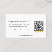Carte De Référencement Code QR Merci pour l'examen des entreprises Minima (Dos)