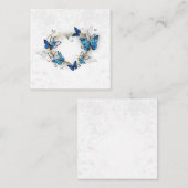 Carte De Référencement Coeur bijoux avec papillons Morpho (Devant / Derrière)