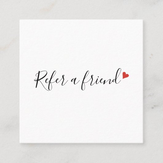 Carte De Référencement Cœur d'amour rouge de script moderne simple (Devant)