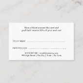 Carte De Référencement Cœur d'amour rouge d'écriture moderne chic (Dos)