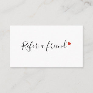 Carte De Référencement Cœur d'amour rouge d'écriture moderne chic