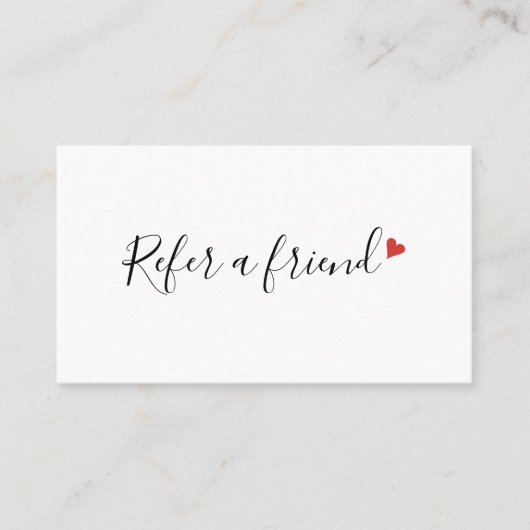 Carte De Référencement Cœur d'amour rouge d'écriture moderne chic (Devant)