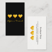 Carte De Référencement Coeurs or mignons aiguiser un ami (Devant / Derrière)