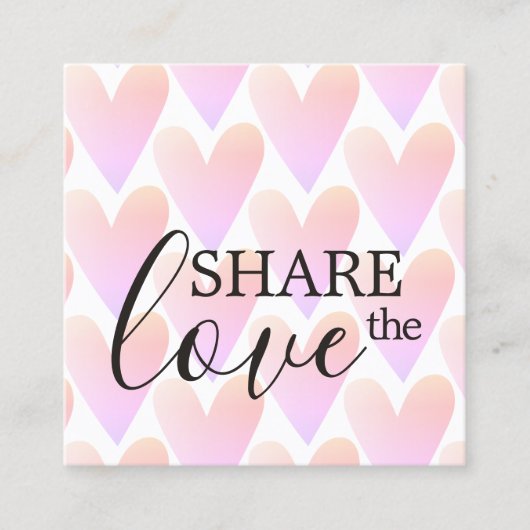 Carte De Référencement Coeurs rose clair moderne (Devant)