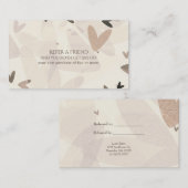 Carte De Référencement Coeurs Rose & Taupe Moderne Chic Référer Un Ami (Devant / Derrière)