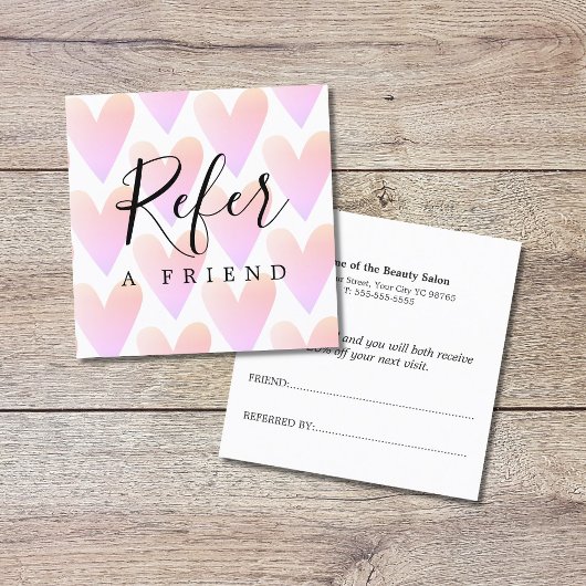 Carte De Référencement Coeurs Roses modernes beauté