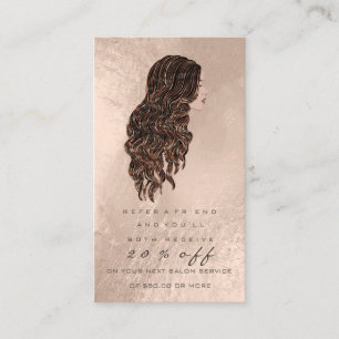 Carte De Référencement Coiffeur de mèche de maquillage d'en cuivre de