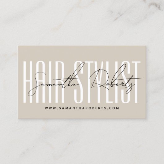 Carte De Référencement Coiffeur moderne script typographie client  (Devant)