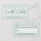 Carte De Référencement Coiffeur moderne script typographie client (Devant / Derrière)