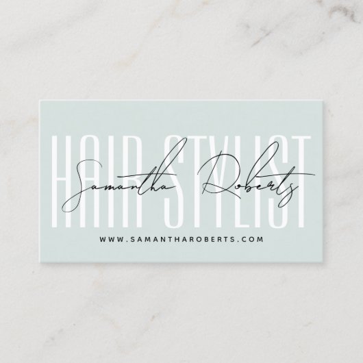 Carte De Référencement Coiffeur moderne script typographie client (Devant)