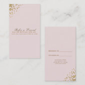 Carte De Référencement Coins de Confetti en or rose vif recommander un am (Devant / Derrière)