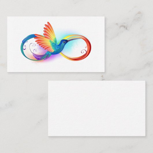 Carte De Référencement Colibri arc-en-ciel avec symbole Infinity (Devant / Derrière)