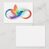 Carte De Référencement Colibri arc-en-ciel avec symbole Infinity (Devant / Derrière)