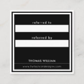 Carte De Référencement Concepteur de mode Noir (Dos)