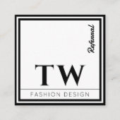 Carte De Référencement Concepteur de mode Noir (Devant)