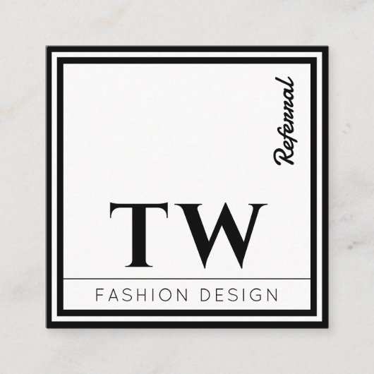 Carte De Référencement Concepteur de mode Noir (Devant)