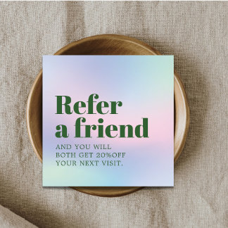 Carte De Référencement Cool Bold Pastel Green Beauty Salon 