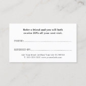 Carte De Référencement Cool Elegant Red Golden Beauty Salon  (Dos)