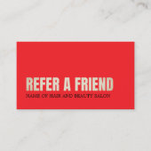 Carte De Référencement Cool Elegant Red Golden Beauty Salon  (Devant)