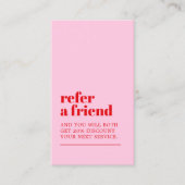 Carte De Référencement Cool Élégant rose rouge gras salon de beauté (Devant)