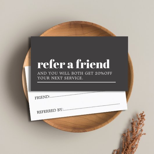 Carte De Référencement Cool Gris foncé gris blanc salon de beauté