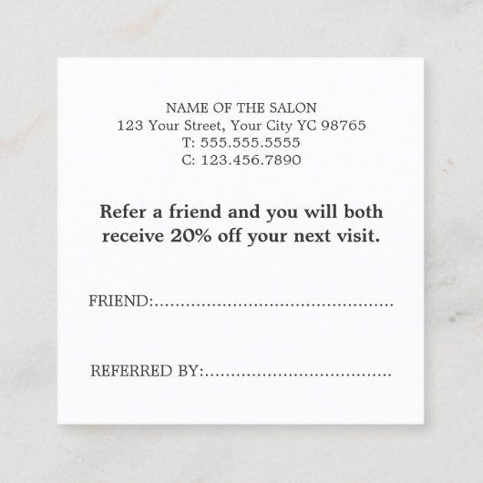 Carte De Référencement Cool minimal Rose Bold Beauté (Dos)